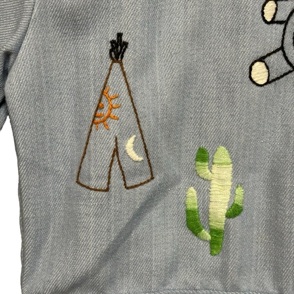 Billy The Kid Embroidered Jean Jacket Youth Size L Snap Closure Western Studded - Picture 13 of 16